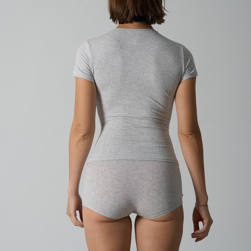 Cotton Crop Top and Shorts Set