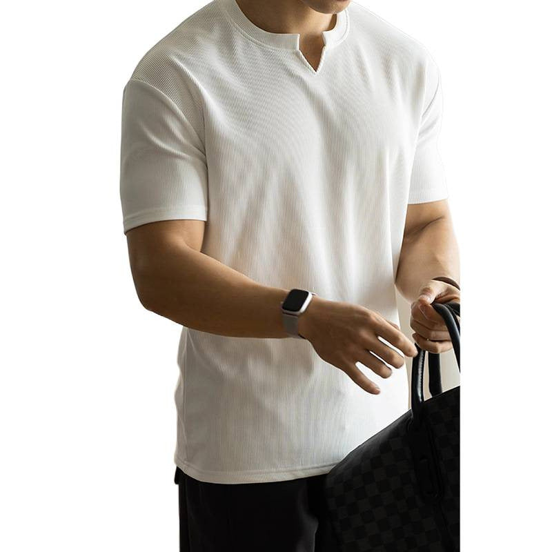 Men Fashion Collared Shirt Loose Casual Summer Top