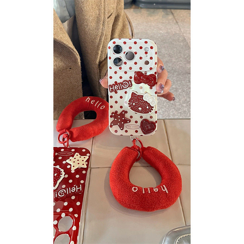 Korean Style Polka Dot Star Cat Silicone Phone Case