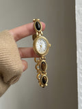 BS New Hot Selling Factory Direct Foreign Trade Small Fragrance Middle Ancient Light Luxury Pearl Bracelet Watch Elegant Women's Watch Small Gold Watch