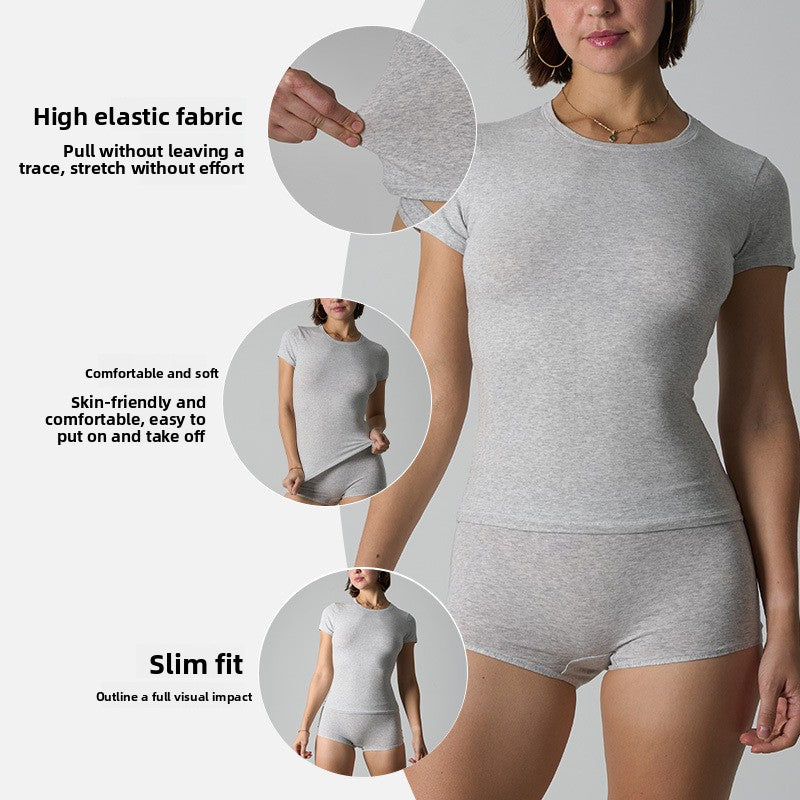 Cotton Crop Top and Shorts Set